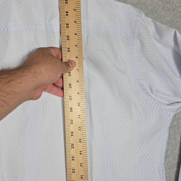 ETON Long Sleeve Blue & White Poplin Dress Shirt 17 (43) Slim Fit Mint! - Picture 9 of 12